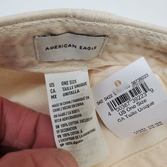Rolling Stones Cap Hat Graphic American Eagle Beige Multicolor One Size NWT - Picture 8 of 11